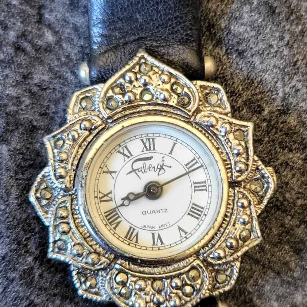 Faberge Silver and Marcasite Watch Antique